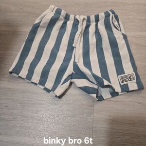 Binky Bro Blue and White Striped Kids Shorts